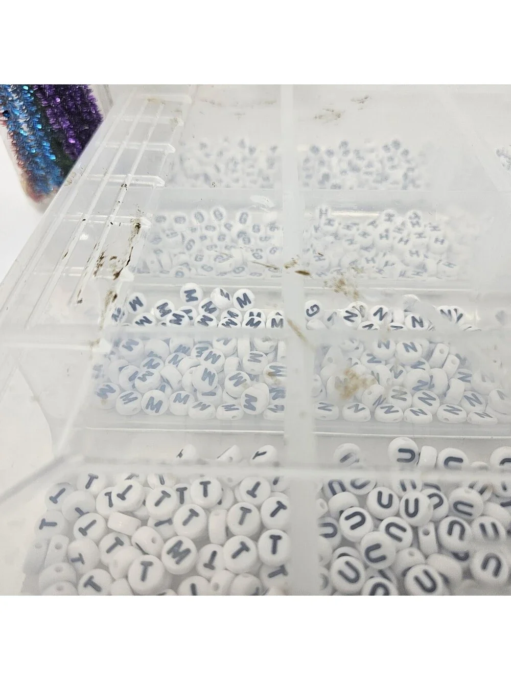 Large Lot Of Loose Beads Costume Kids Crafting Jewelry Making Alphabet Organizer